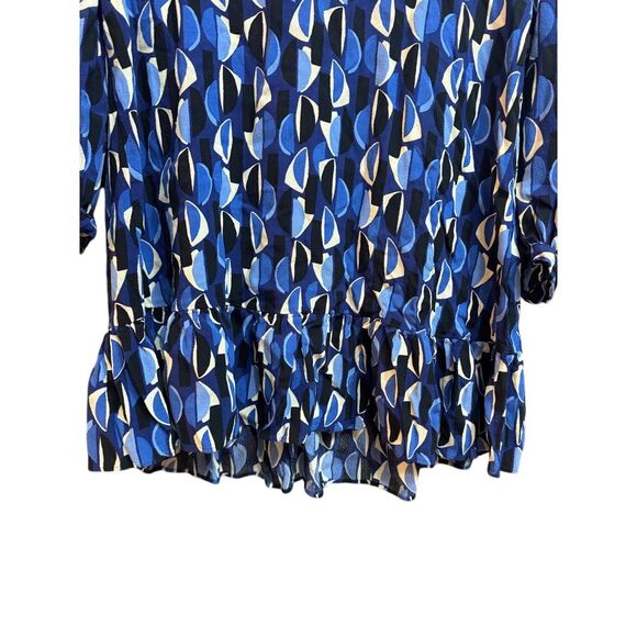 Zara Geometric Print Long Sleeve Mini Dress Size Small - Picture 7 of 9